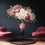 Soft Red Peony Floral Wall Decal Sticker