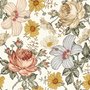 Papier peint floral pivoine et marguerite pour enfants