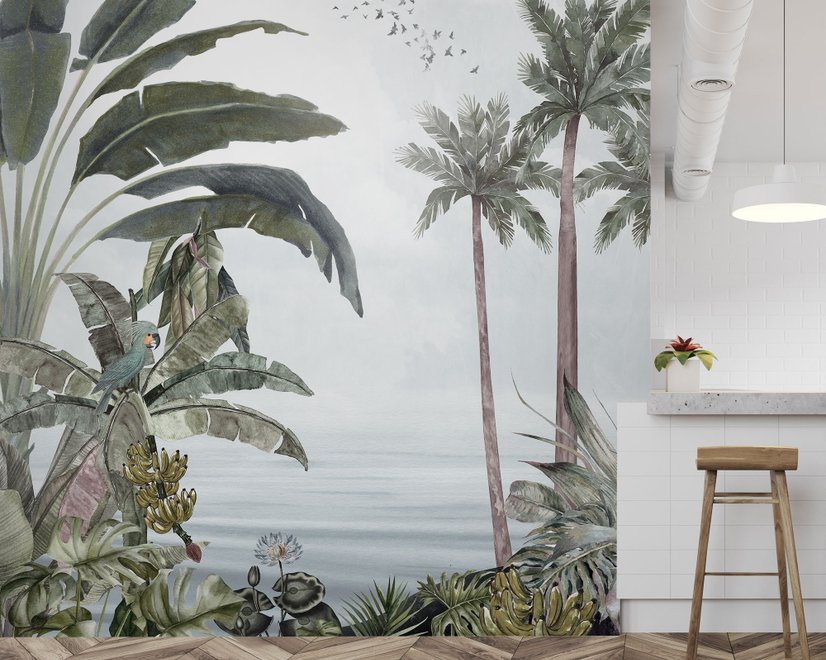 Exotic Forest on Seaside Wallpaper Mural