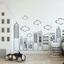 Kids Cute Black City Wall Decal Sticker