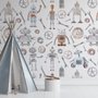 Kids Watercolor Robot Wallpaper Mural