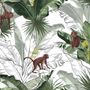 Feuille de bananier avec singe Papier peint panoramique