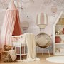 Kids Pink Hot Air Balloon and Cherry Blossom Wallpaper Mural