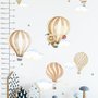Kinder Aquarell Braun Heißluftballon Wandtattoo