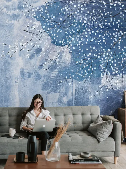 Oil Painting Winter Landscape Wallpaper Mural