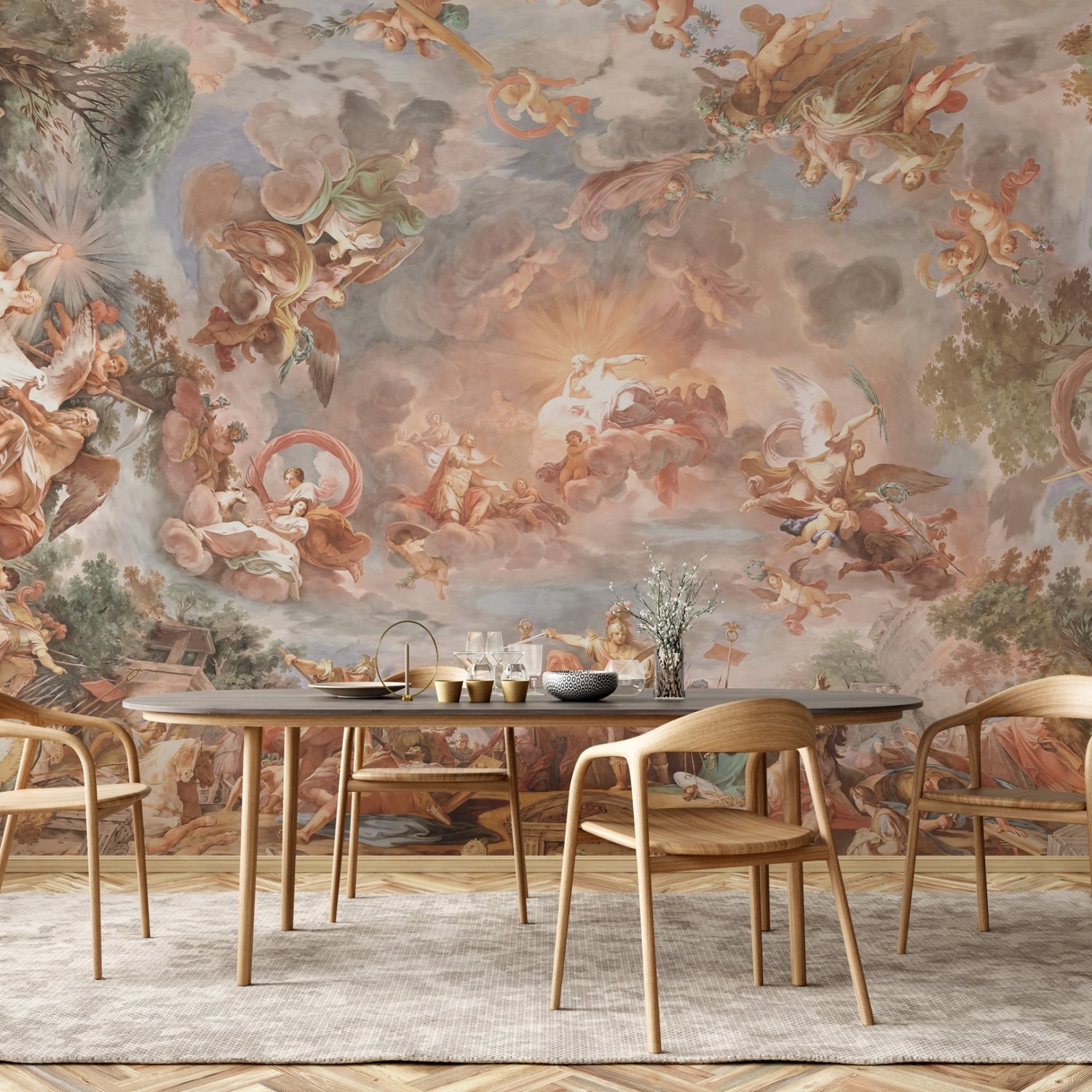 Renaissance Fresco Art Wallpaper Mural - Peel and Stick