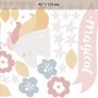 Stickers muraux licorne rose petites étoiles blanches enfants