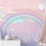 Kids Nursery Rainbow with Colorful Mountains and Shiny Stars Wallpaper Mural
