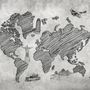 Monochrome World Map Wallpaper Mural