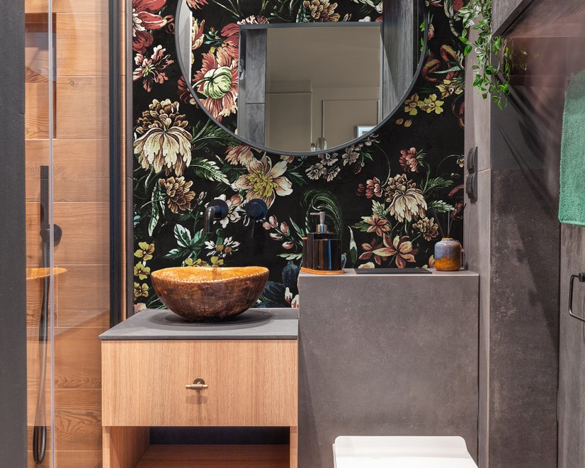 Art Nouveau Dark Floral Wallpaper Mural