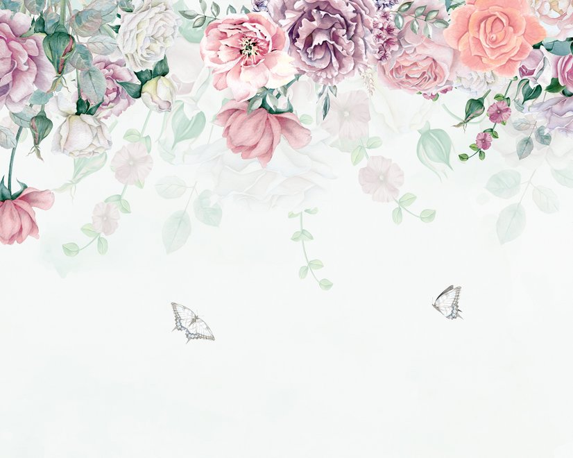 Vintage Peony Flowers Wallpaper Mural