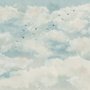 Abstract Clouds with Birds Wallpaper Mural