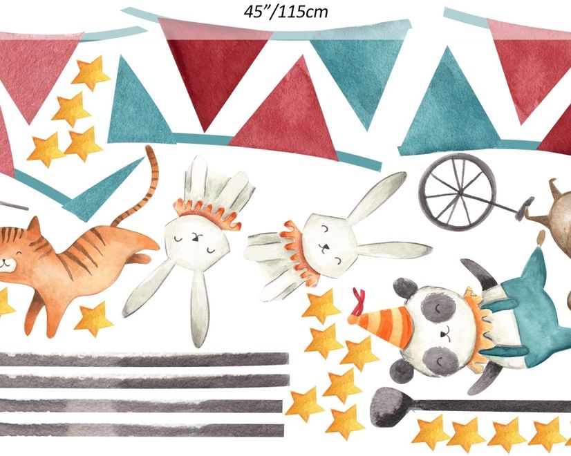 Kids Circus Safari Animals Wall Decal Sticker