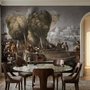 Medieval Lake Landscape with Boats Wallpaper Mural
