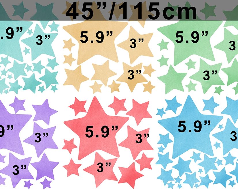 Colorful Watercolor Little Stars Wall Decal Sticker