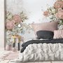 Vintage Pink Blumen Fototapete