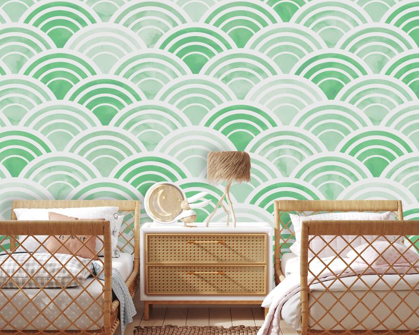 Seashell Pattern Wallpaper Mural for Nursery and Kids Room