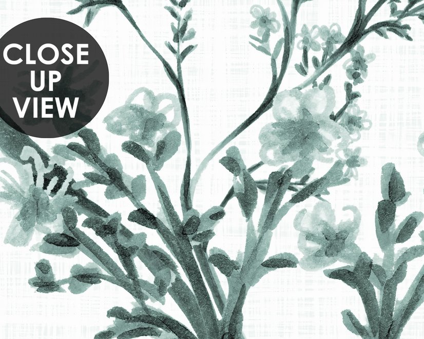 Fototapete Monochrome Botanische Pflanzen im Chinoiserie-Stil