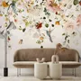 Watercolor Soft Peony Floral Blossom Wallpaper Mural