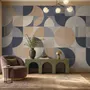 Retro Abstract Geometric Shapes Wallpaper Mural