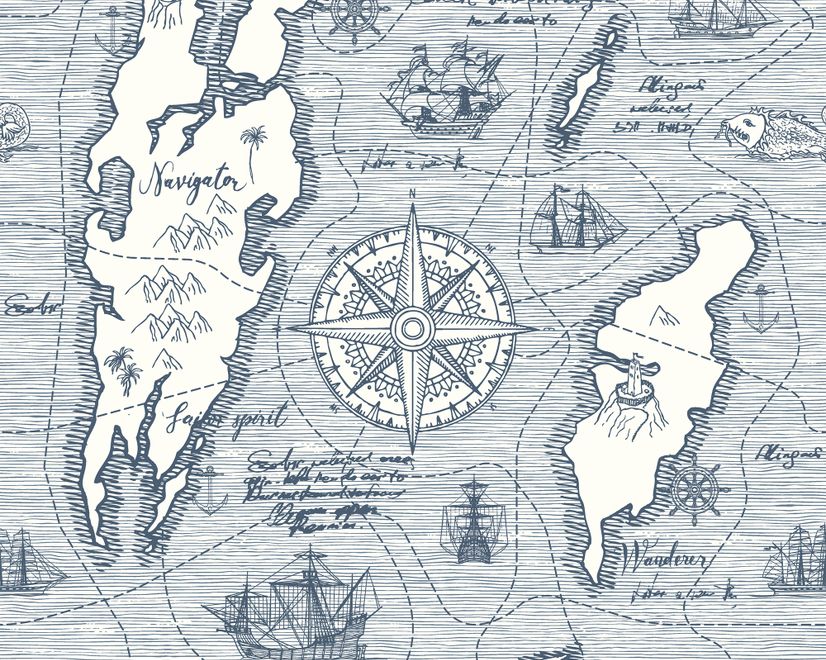 Travel Map Wallpaper Mural