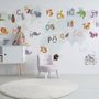 Papier peint alphabet carte du monde animaux cartoon