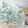 Monochrome City View Wallpaper Mural