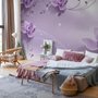 Fototapete 3D Optik Lila Blumen