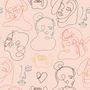 Abstract Pink Faces Wallpaper Mural