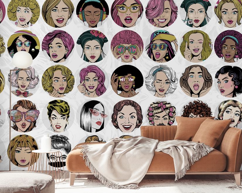Fototapete Frauengesicht Pop Art