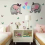 Kinder Niedliches Elefanten und Kleiner Schmetterling Wandtattoo