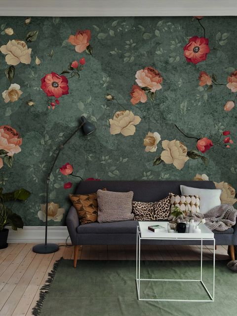Tiny Poppy Flowers Wallpaper Mural