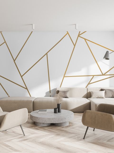 Matte Metallic Gold Streifen Wandtattoo