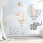 Kids Hot Air Balloons with Elephant Wallpaper Mural