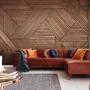 Geometric Wood Texture Effect Wallpaper Mural