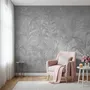 Monochrome Tropical Botanical Wallpaper Mural