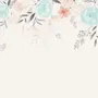 Vintage Soft Blue Vine Flowers Wallpaper Mural
