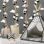Cartoon-Pandas mit Baumzweigen Fototapete