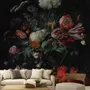Dark Floral Bouqet with Tulips and Roses Wallpaper Mural