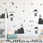Kids Woodland for Boys Black Mountains Wall Decal Sticker