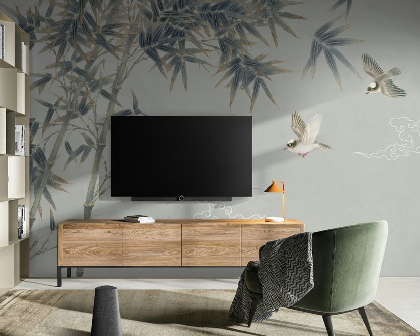 Retro Trees and Birds Wallpaper Mural