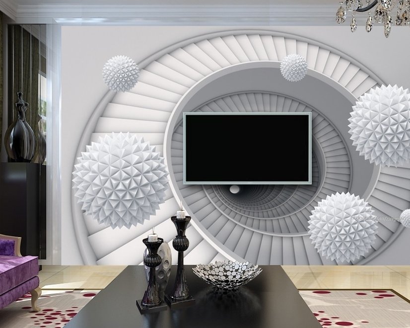Abstract Fractal with Staircase Wallpaper Mural