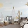 Cartoon Landscape with Happy Sun Wallpaper Mural