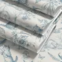 Cute cats wallpaper with dusty blue toile kittens, roses and garden scenes on warm cream