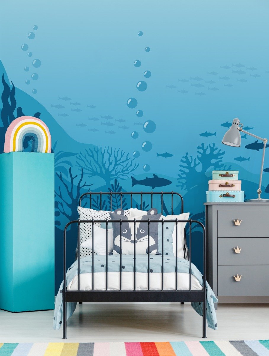 Kids Underwaters and Fish Wallpaper Mural - Peel and Stick
