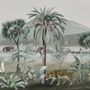 Vintage Exotic Landscape with Wild Animals Wallpaper Mural