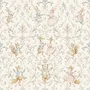 Cute rabbits wallpaper with woodland animals, white birds and acanthus scrolls on an ivory cream ground