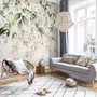 Watercolor Soft Floral with Green Leaves Wall Mural