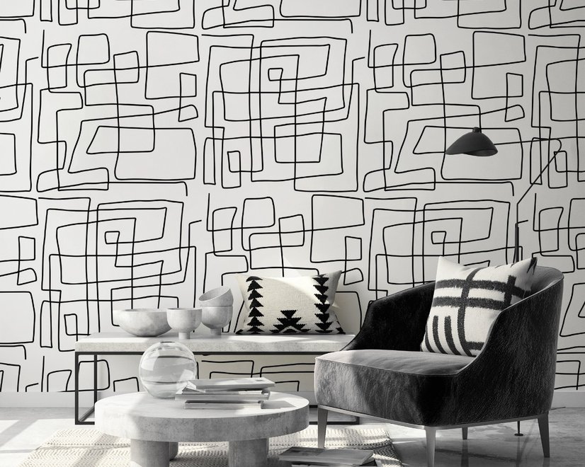 Minimalist Geometric Line Wallpaper Mural
