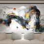 Aquarell Bunte Abstrakte Rauch Fototapete